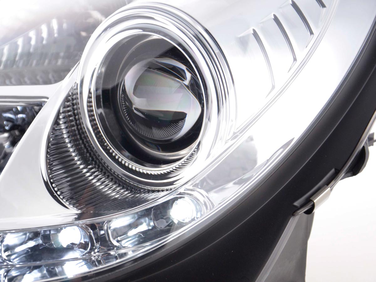 Scheinwerfer Set Daylight LED Tagfahrlicht Mercedes SLK R171 chrom Scheinwerfer Set Daylight LED Tagfahrlicht Mercedes SLK R171 chrom